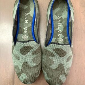 Rothy's Camouflage Flats with Blue Accent